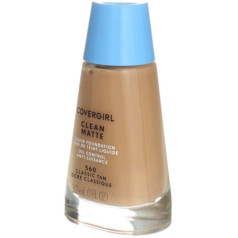 Two-pack case display of CoverGirl Clean Classic Tan Matte 560 oil control makeup