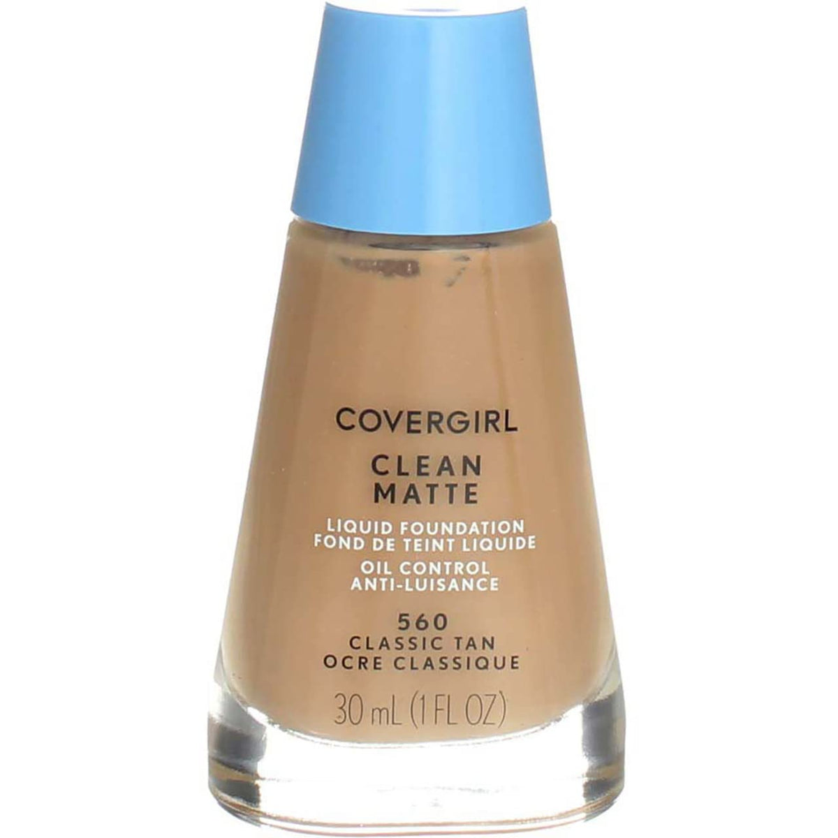 ATAZUA CoverGirl Clean Classic Tan Matte 560 oil control makeup packaging, travel-friendly