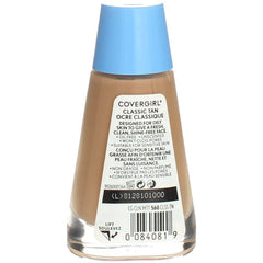 Texture close-up of CoverGirl Clean Classic Tan Matte 560 matte finish on skin