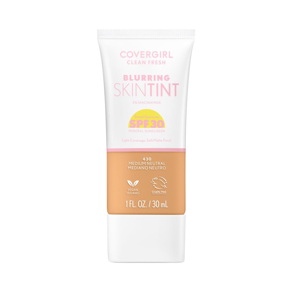 COVERGIRL Clean Fresh Blurring Skin Tint bottle for a lightweight, natural finish.
