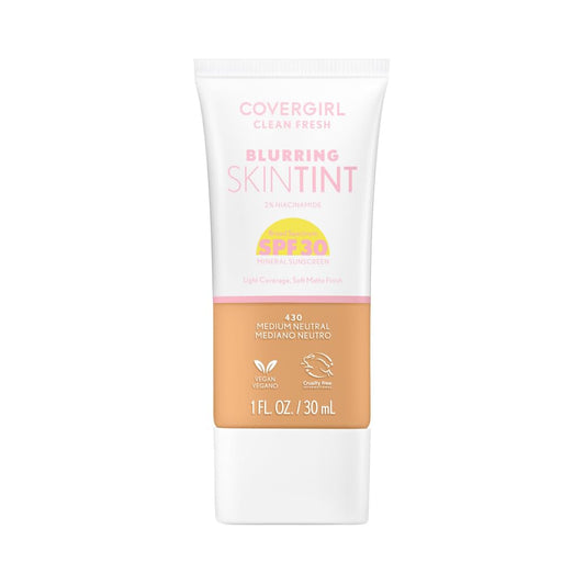 COVERGIRL Clean Fresh Blurring Skin Tint bottle for a lightweight, natural finish.
