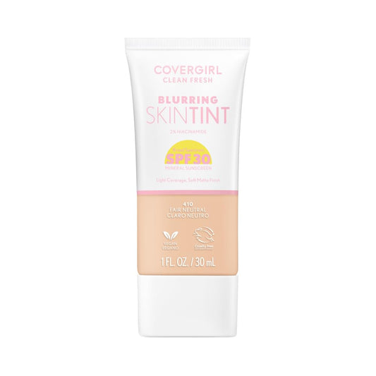 COVERGIRL Clean Fresh Blurring Skin Tint bottle showing weightless finish
