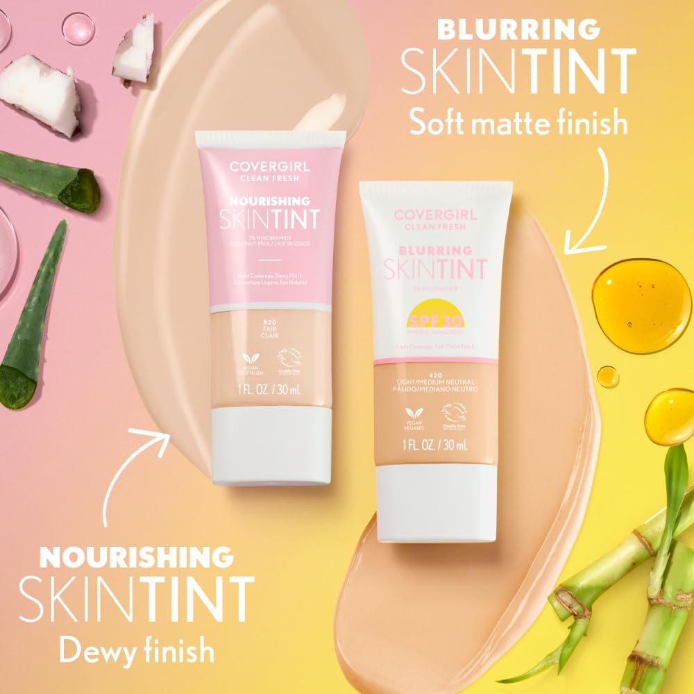 COVERGIRL Clean Fresh Blurring Skin Tint hydrates with Niacinamide