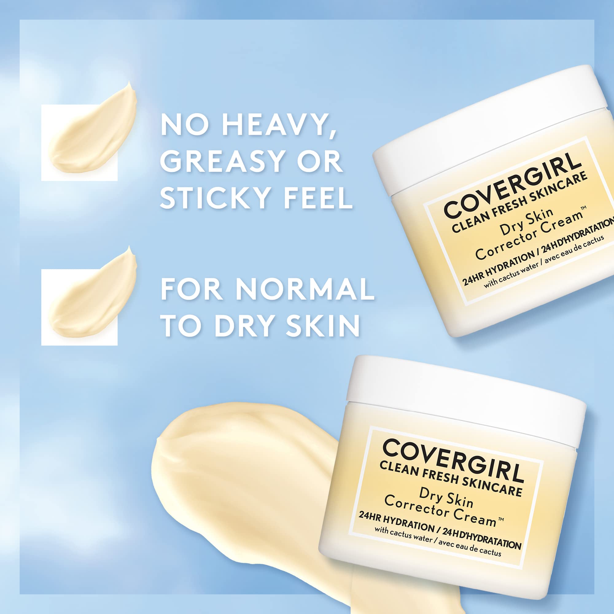 CoverGirl Clean Fresh Dry Skin hyaluronic acid ingredient highlight on packaging