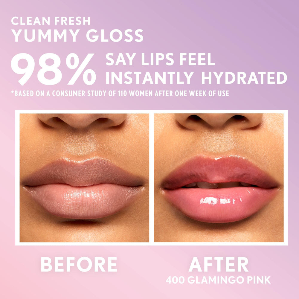 COVERGIRL Clean Fresh Yummy Gloss with hyaluronic acid supports hydration throughout the day.