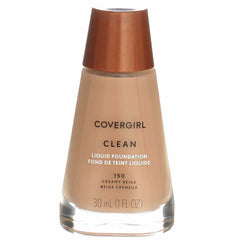 CoverGirl Clean Liquid Makeup Creamy Beige 150 bottle delivers lightweight, breathable coverage.