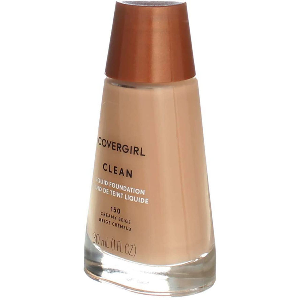 CoverGirl Clean Liquid Makeup Creamy Beige 150 finish look on skin suggests a natural glow.