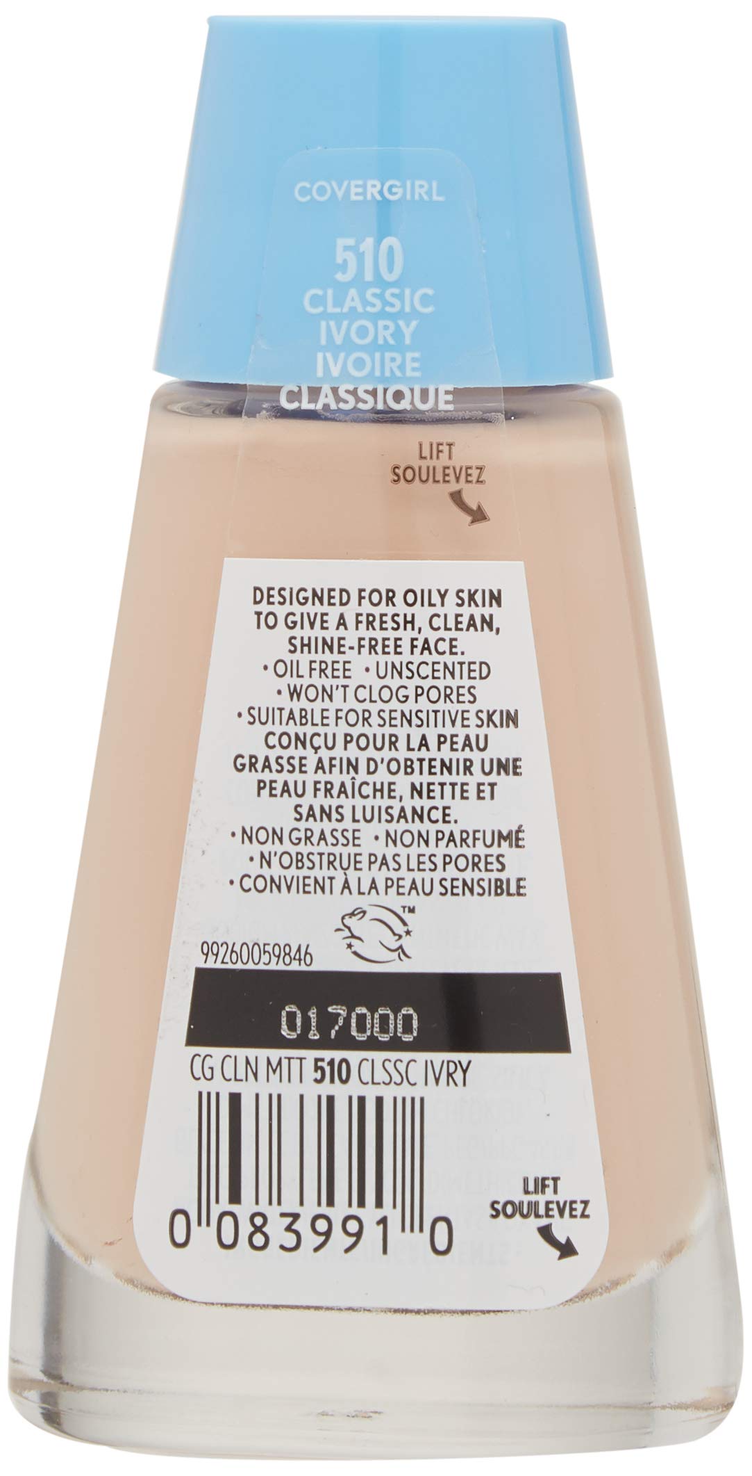 CoverGirl Clean Oil Control Liquid Makeup texture application highlights smooth finish