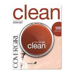 CoverGirl Clean Pressed Powder N120 compact close-up with natural, shine-free finish.