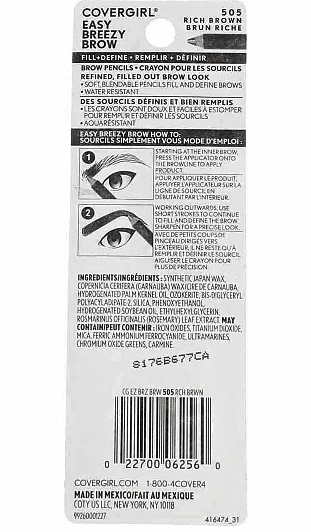 CoverGirl Easy Breezy Brow sharpener included for precise brow tips