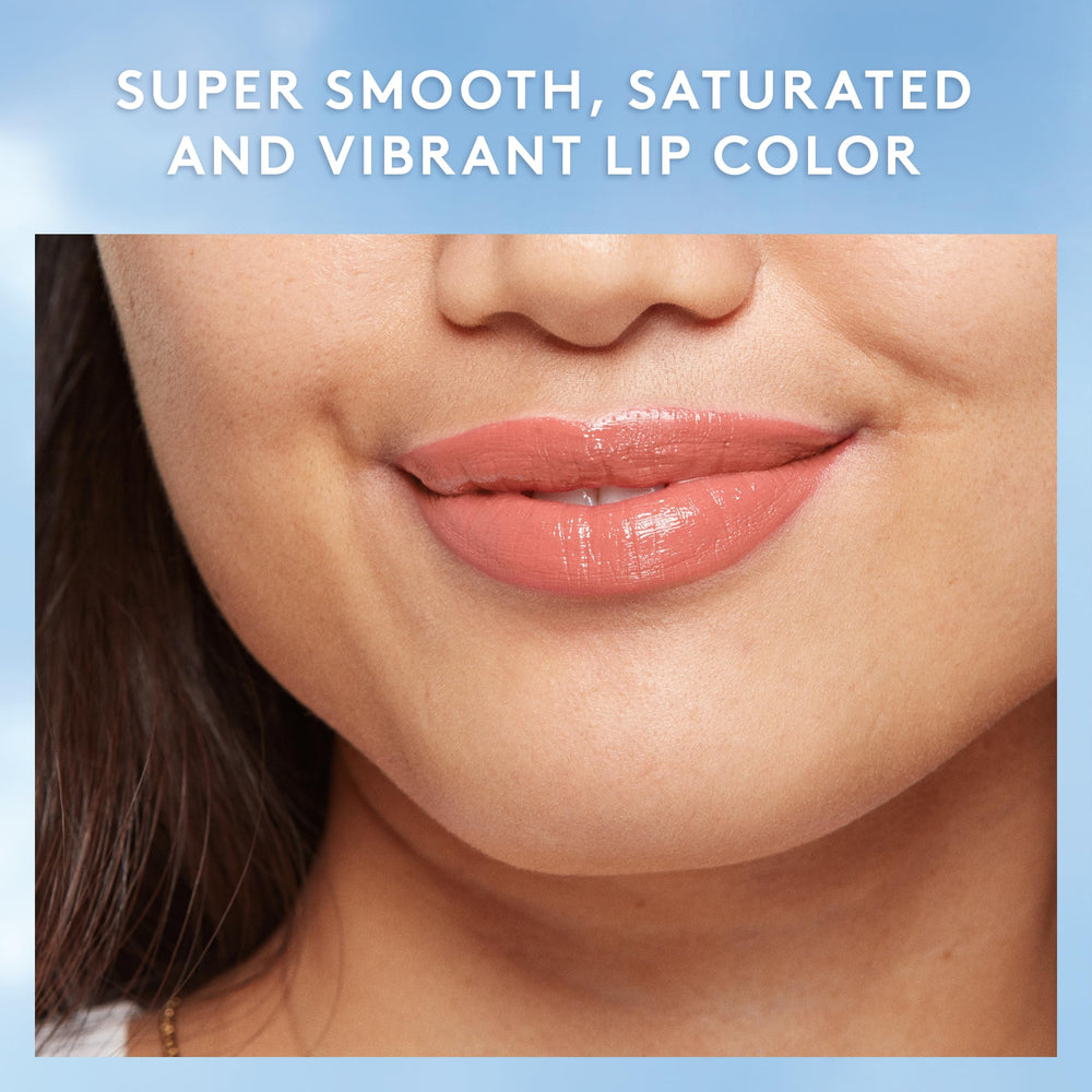 CoverGirl Exhibitionist Cream Lipstick Coral Dreams – lipstick-application highlights true shade with minimal fade.