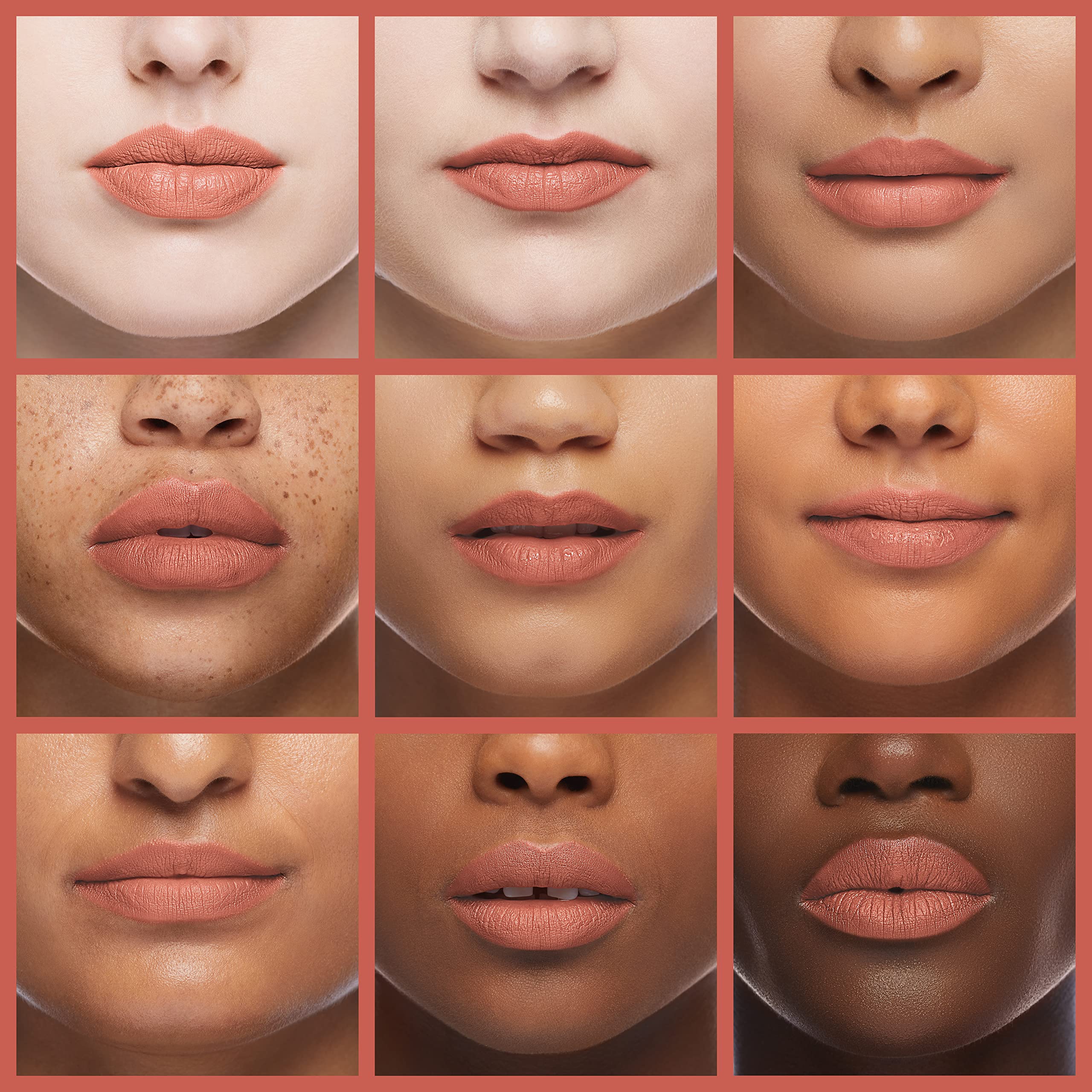 CoverGirl Exhibitionist Cream Lipstick Coral Dreams – lipstick-application demonstrates precise, feather-free color payoff.