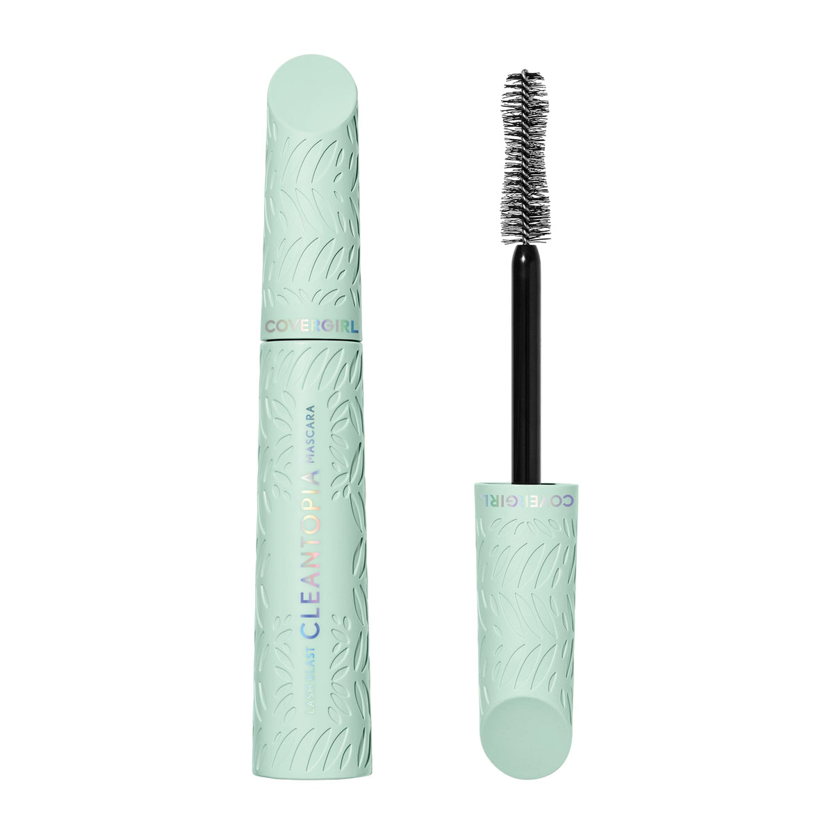 CoverGirl Lash Blast Cleantopia Extreme Black Frost swatch showing frosted look