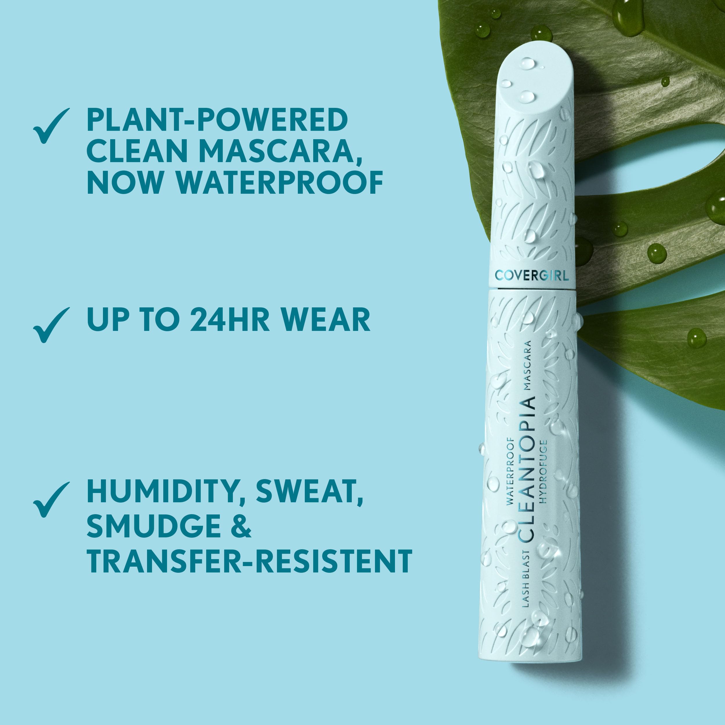 CoverGirl Lash Blast Cleantopia smudge-proof formula keeps lashes defined.