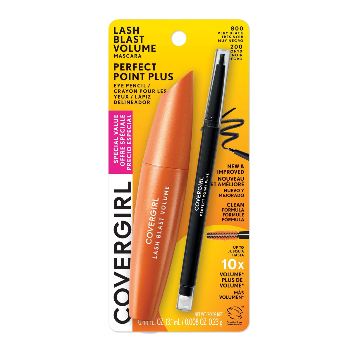 CoverGirl Lash Blast Volume Mascara Very Black bottle showing bold lashes