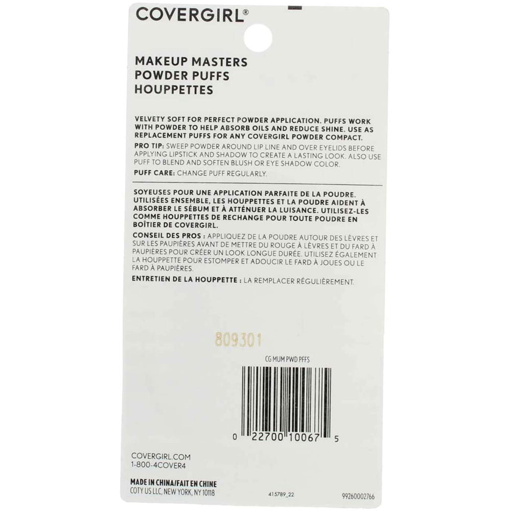 COVERGIRL Makeup Masters Puffs come in a 2-pack for savings.