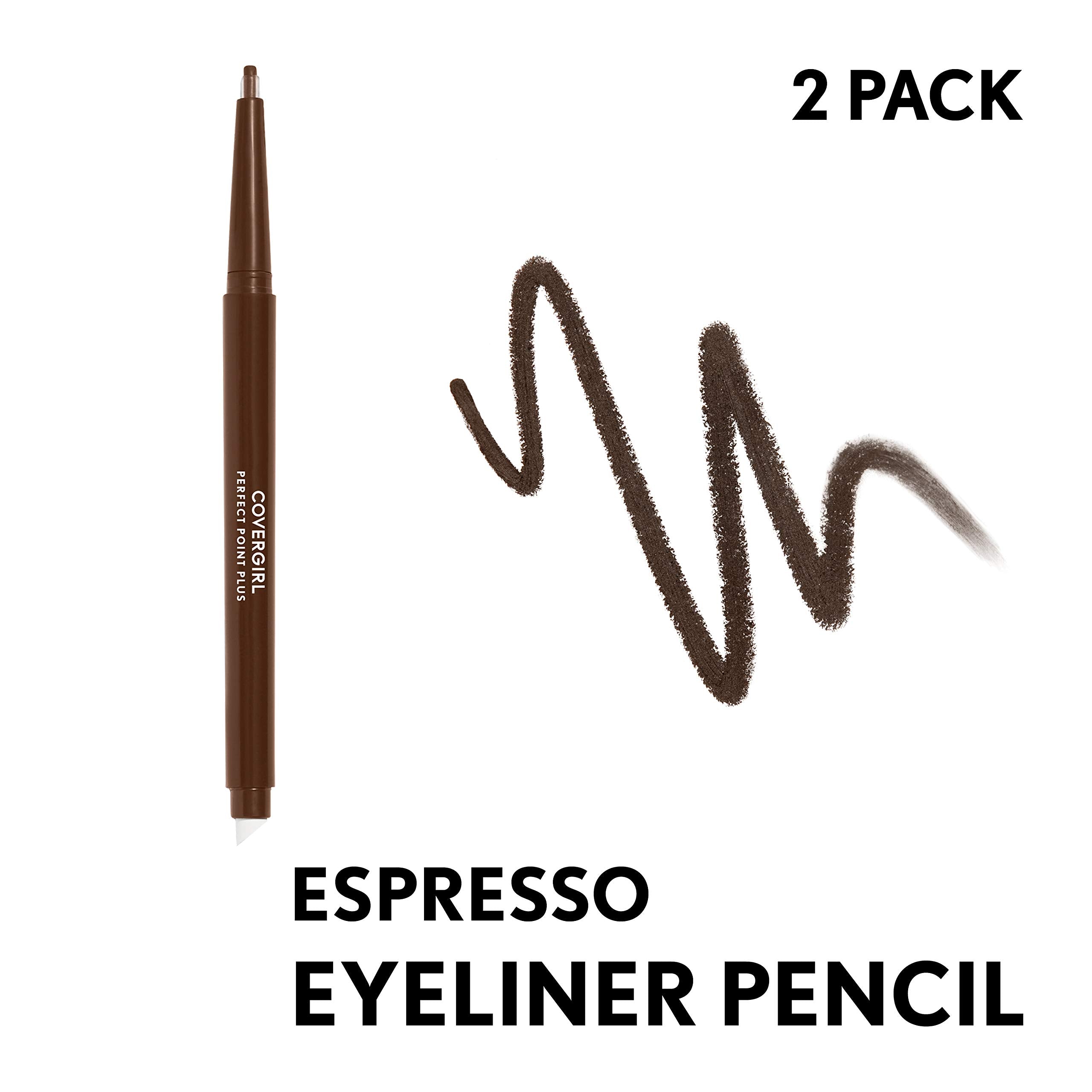 CoverGirl Perfect Point Plus Eyeliner Espresso self-sharpening pencil for on-the-go definition.