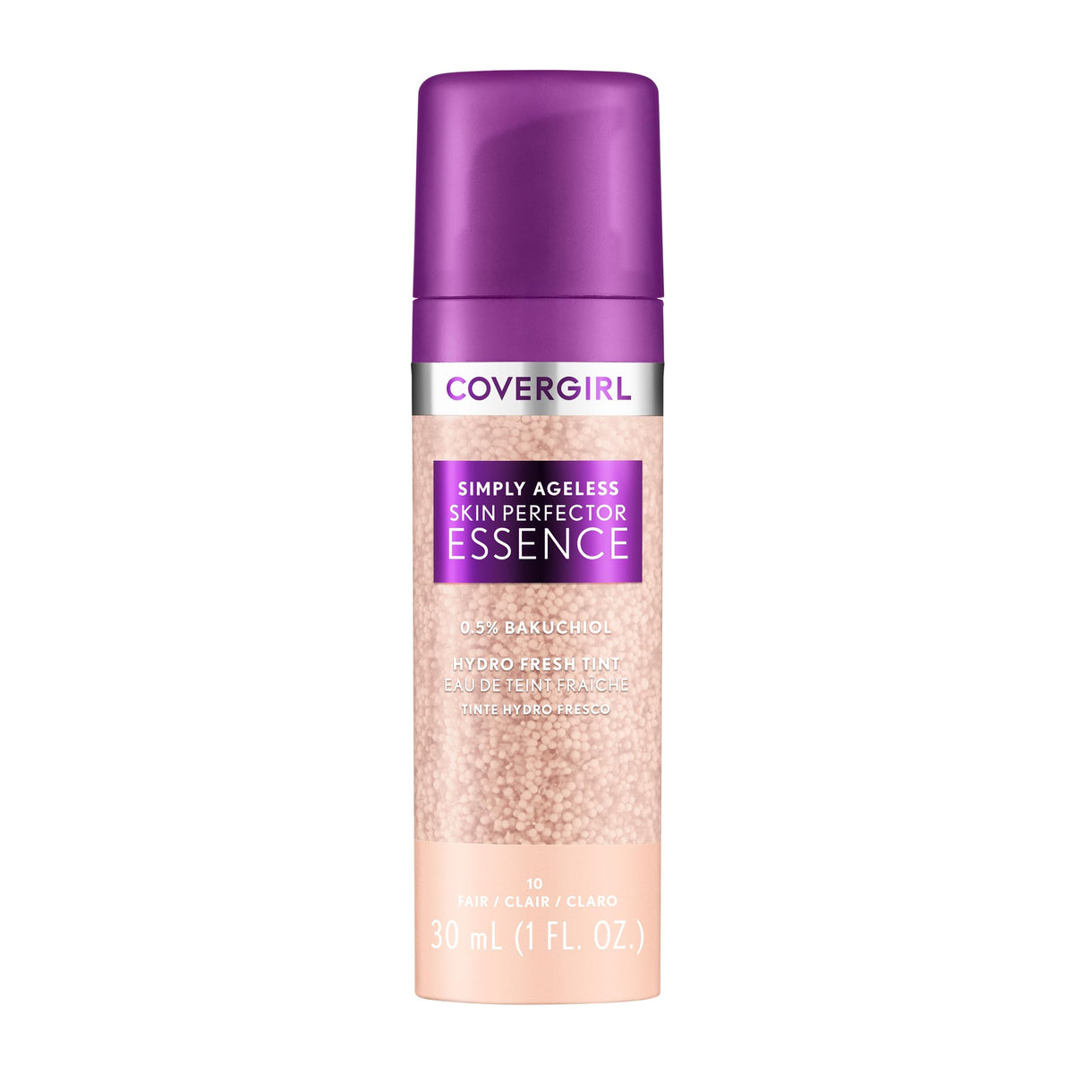 Covergirl Simply Ageless bottle with pump for easy daily use and dispensing.