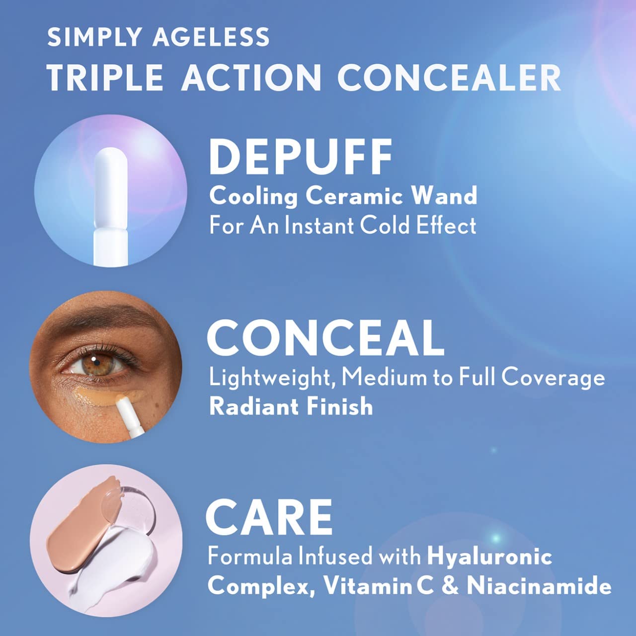 CoverGirl Simply Ageless Concealer works for all skin types and won't clog pores