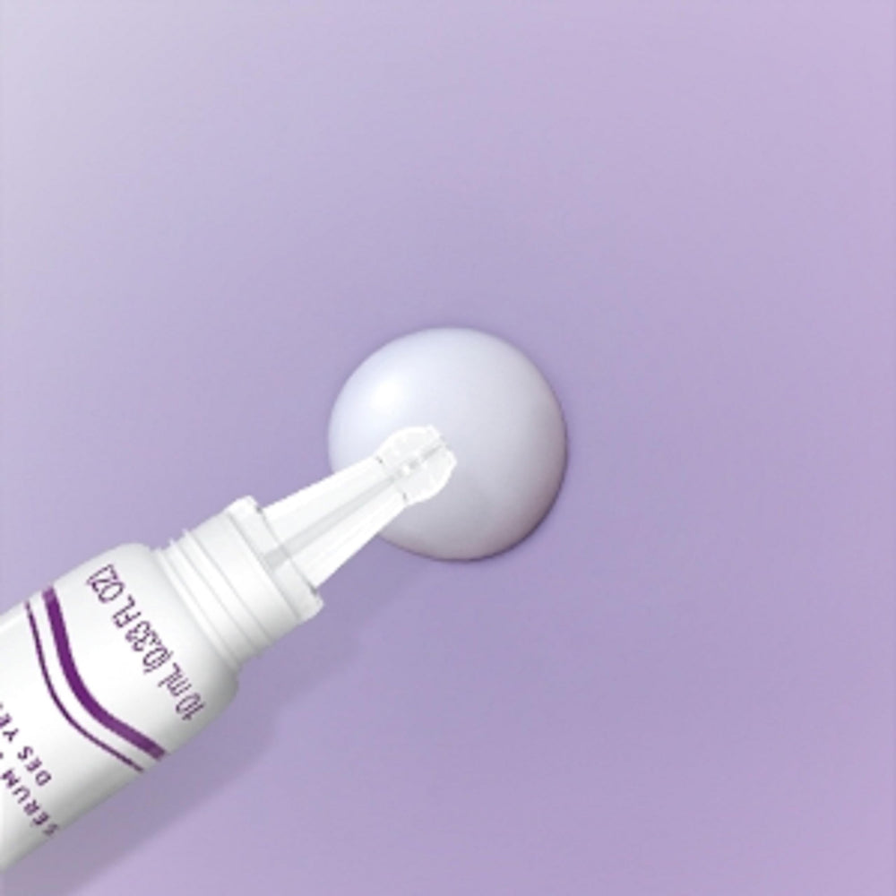 CoverGirl Simply Ageless Eye Lift Serum close-up highlights argan and coconut oils.