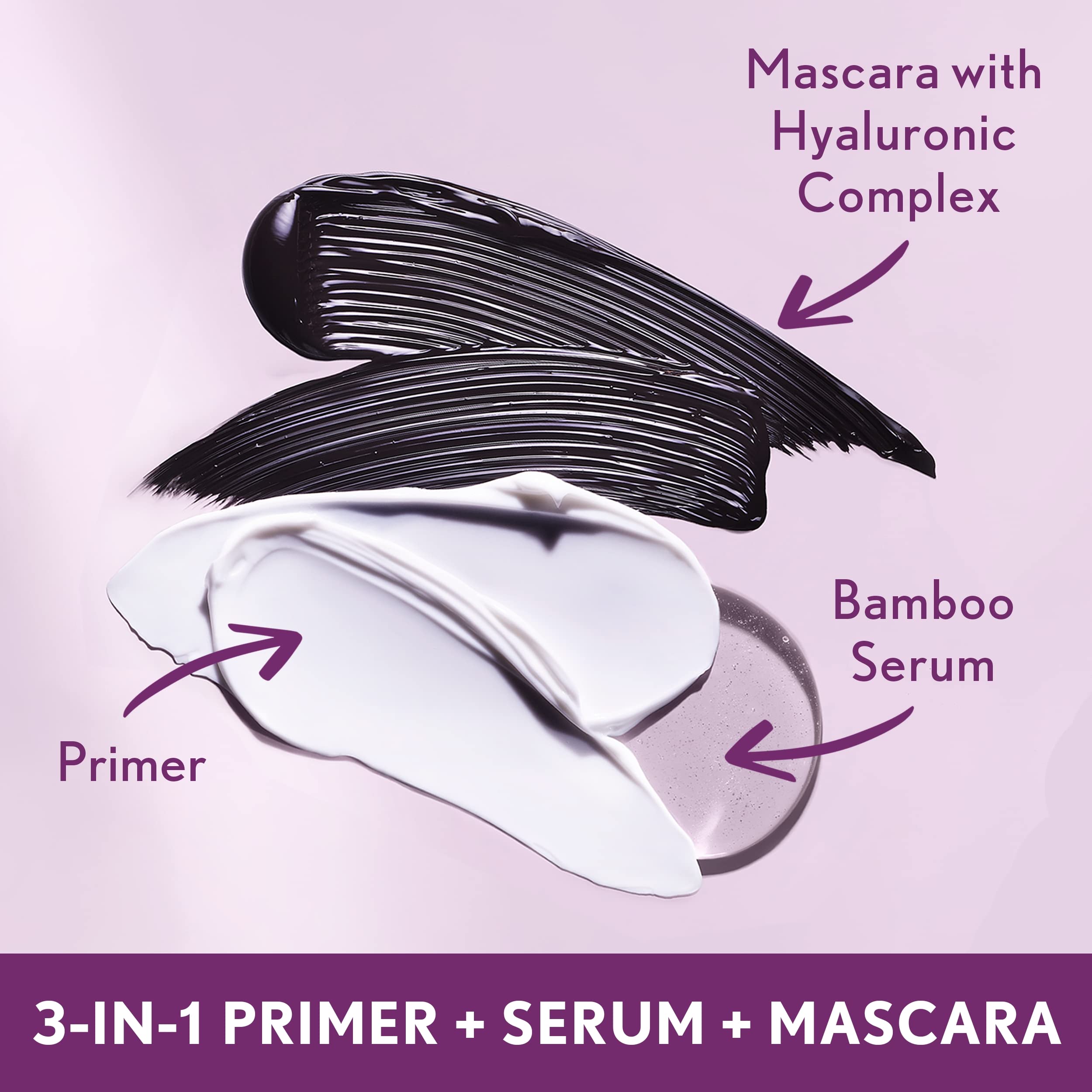 CoverGirl Simply Ageless mascara before-after visuals showing thickness and length