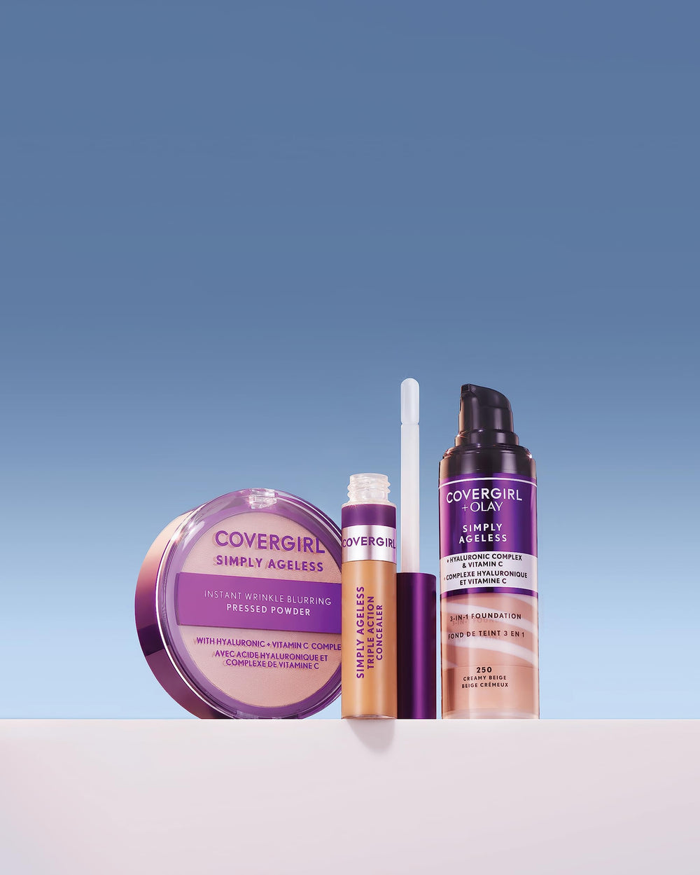 Front packaging shot of CoverGirl Simply Ageless powder for travel