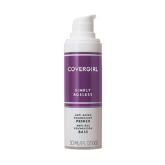 COVERGIRL Simply Ageless Serum Primer pump demonstrates even texture for seamless makeup application.