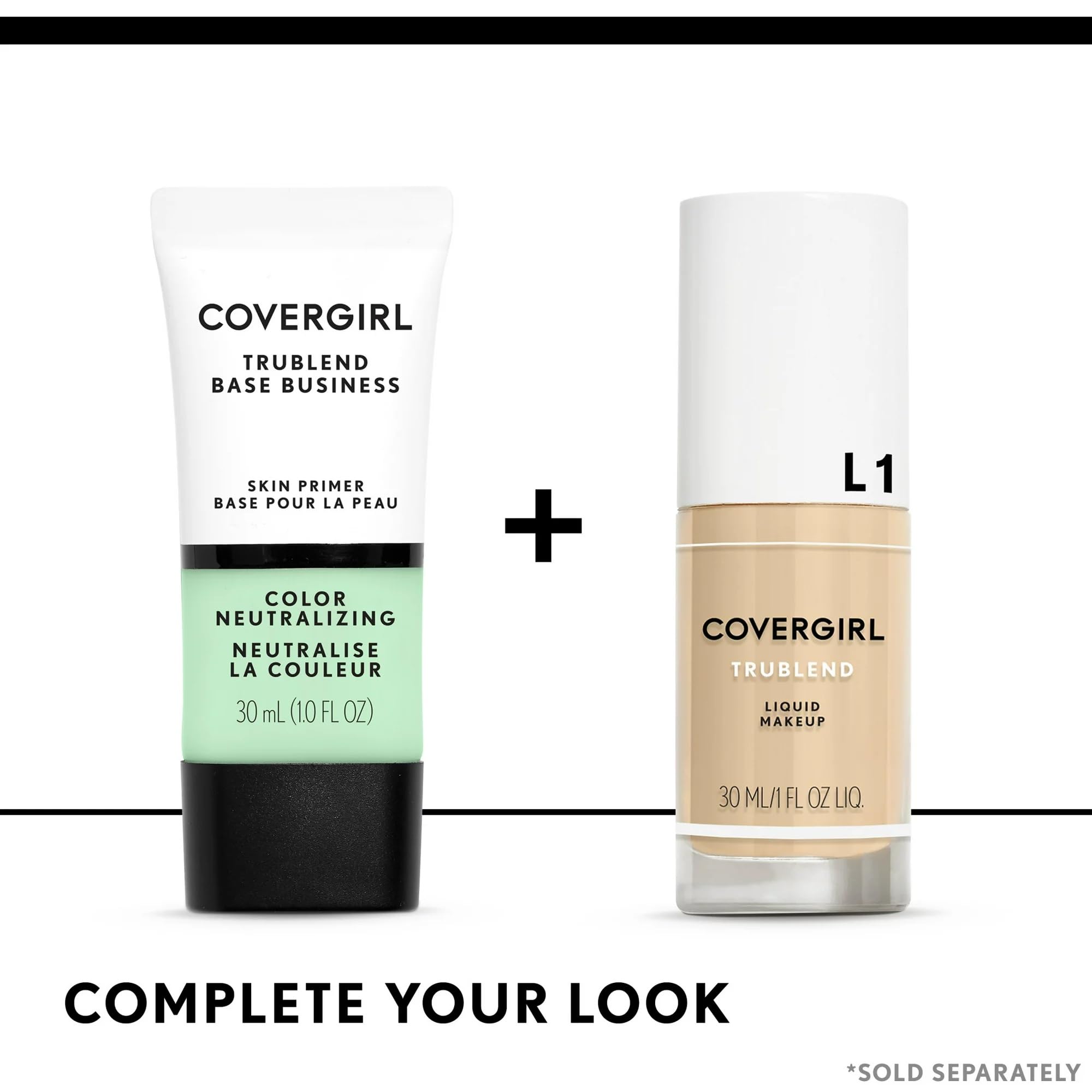 CoverGirl TruBlend color-neutralizing primer boosts makeup longevity.