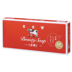 Cow Brand Red Box six-pack front view highlights a gentle skin-friendly soap