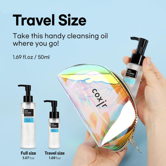 coxir Ultra Hyaluronic Cleansing Oil removing makeup and SPF effectively