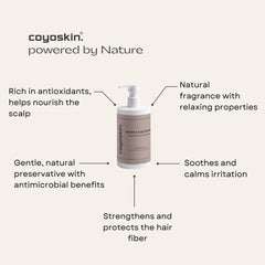 COYOSKIN Sensitive Scalp Shampoo color-treated hair being rinsed to help preserve color.