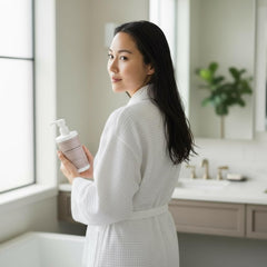 COYOSKIN Sensitive Scalp Shampoo bottle highlights the luxurious scent experience during wash.