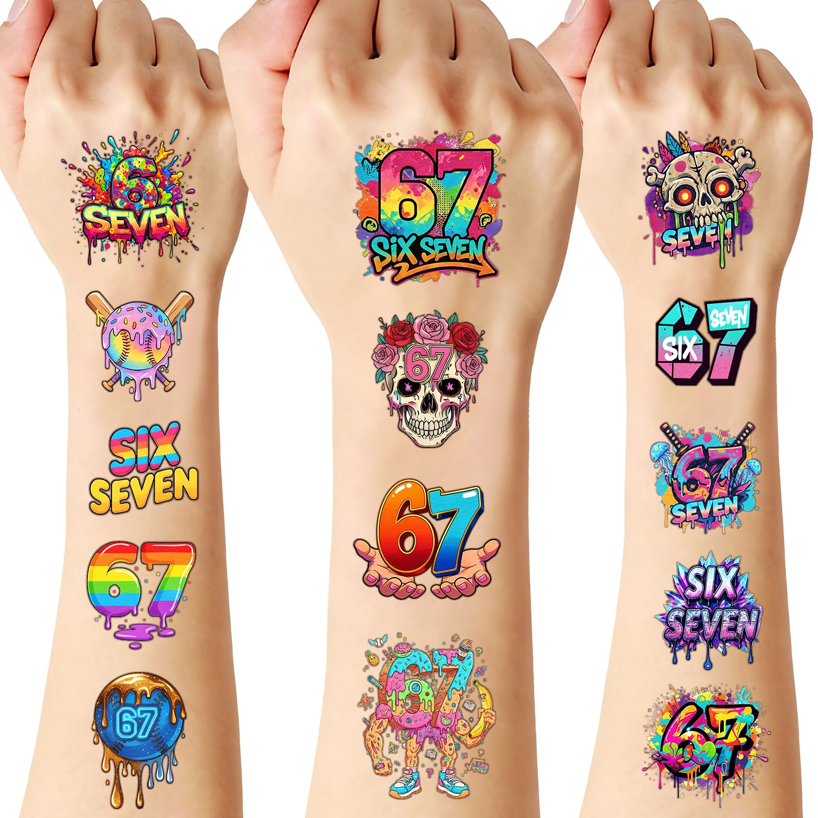 CozyNuukee drip tattoos ice cream: bright, playful designs for festive party looks.