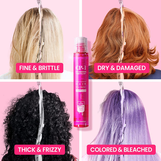 CP-1 keratin treatment bottle (13ml) for quick at-home conditioning.