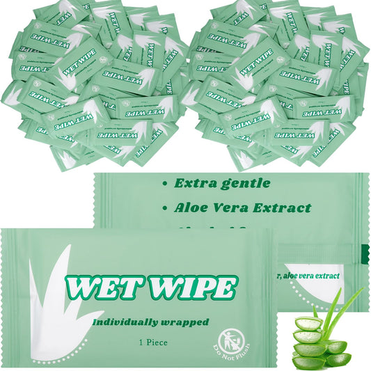 Cptoion 300pcs wipes, individually wrapped, for on-the-go cleanup.