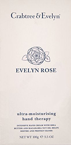 Crabtree and Evelyn Evelyn Rose hand cream close-up texture shows silky hydration.