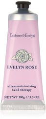 Crabtree and Evelyn Evelyn Rose hand therapy tube delivers rich moisture for daily use.