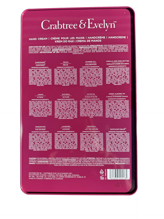Crabtree & Evelyn hand creams in assorted scents for mood variety.