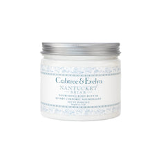 Crabtree & Evelyn Nantucket Briar Body Butter bottle close-up, hydrating formula for silky skin.