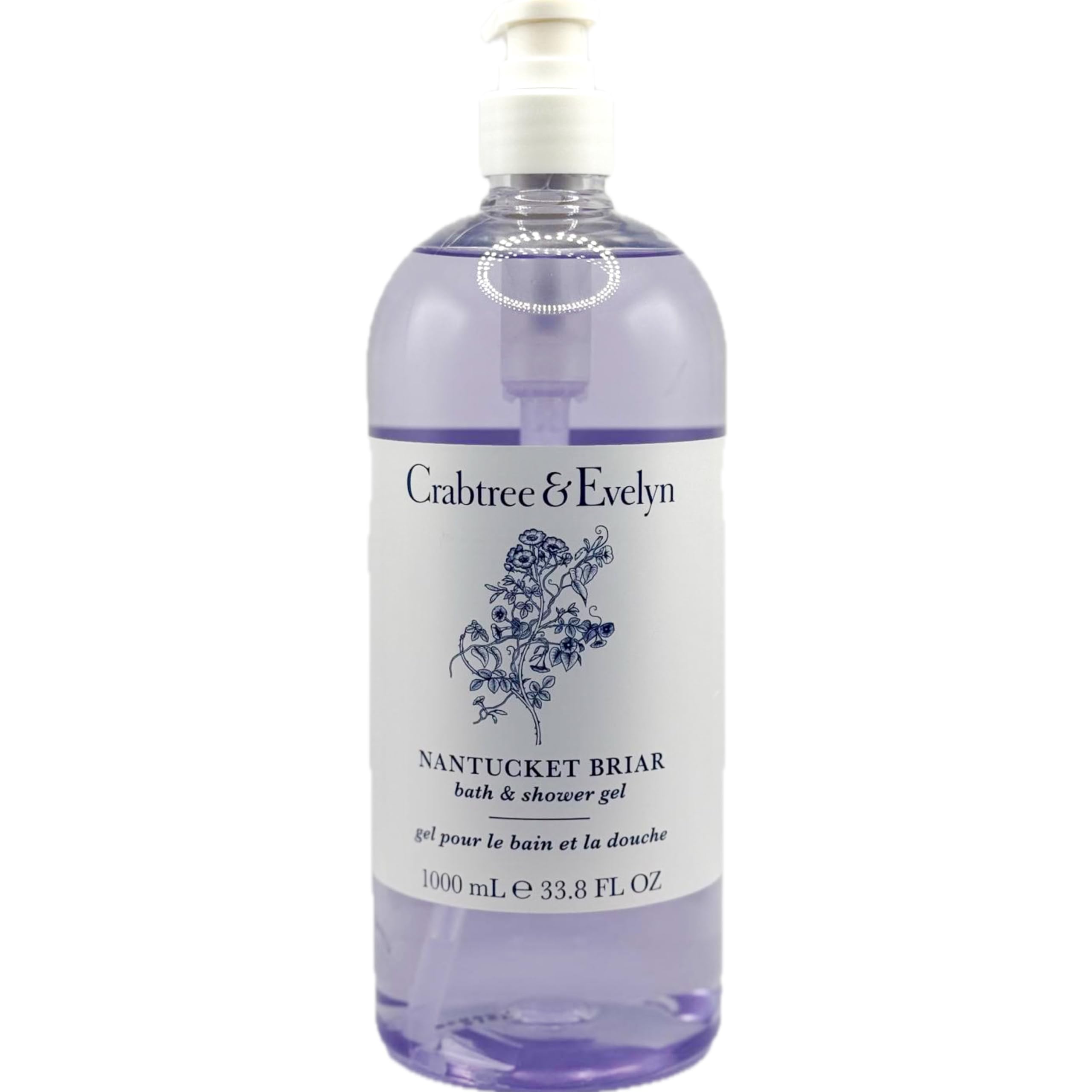 Crabtree & Evelyn Nantucket Briar bottle front, premium bath gel for daily luxury.
