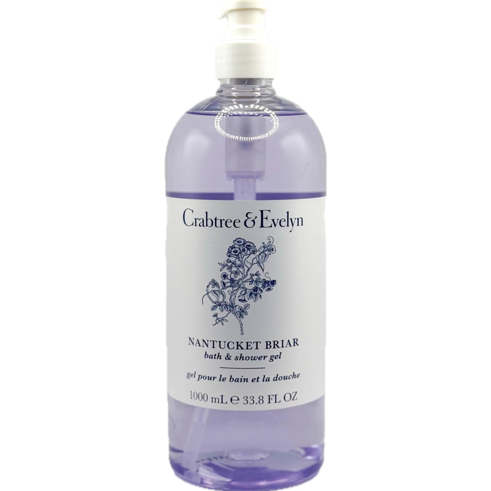 Crabtree & Evelyn Nantucket Briar bottle front, premium bath gel for daily luxury.