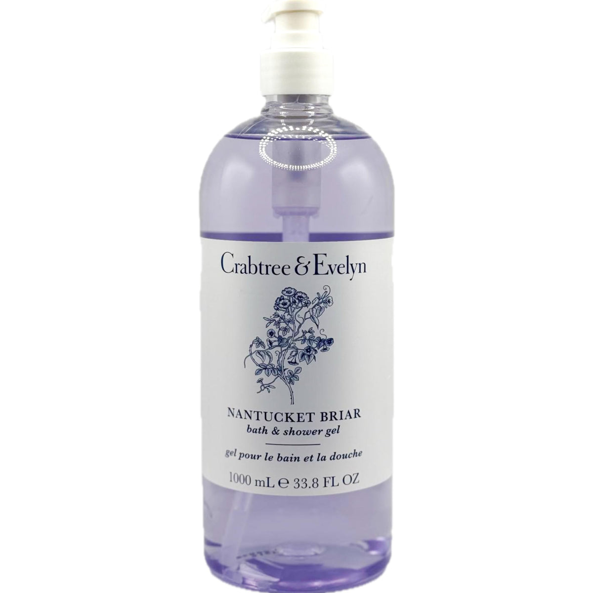 Crabtree & Evelyn Nantucket Briar bottle front, premium bath gel for daily luxury.