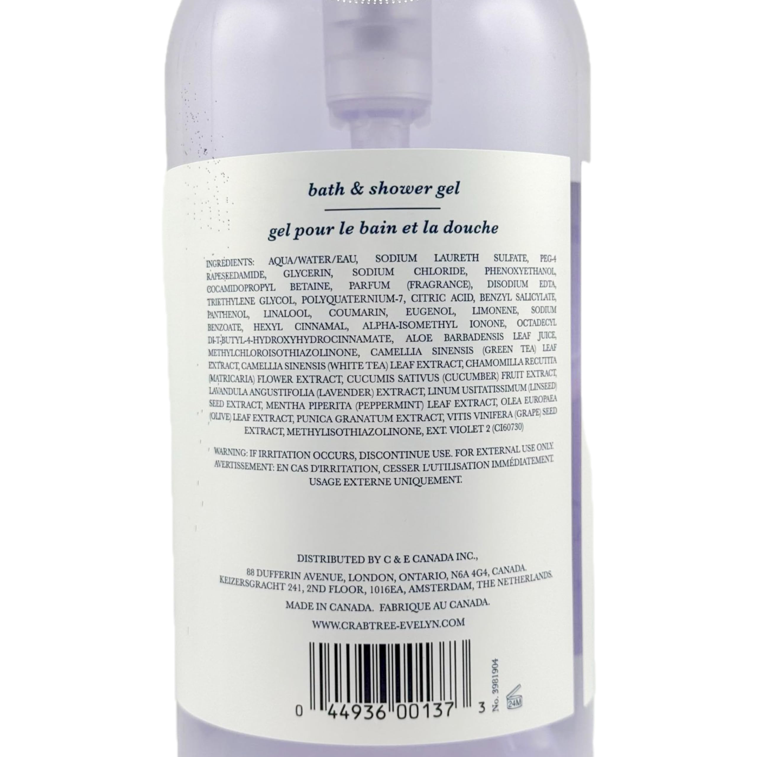 Crabtree & Evelyn Nantucket Briar bottle in bathroom, elegant decor meets practical luxury.