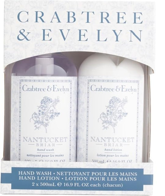 Crabtree & Evelyn Nantucket Briar Hand Wash bottle offering a refreshing cleanse and floral aroma.