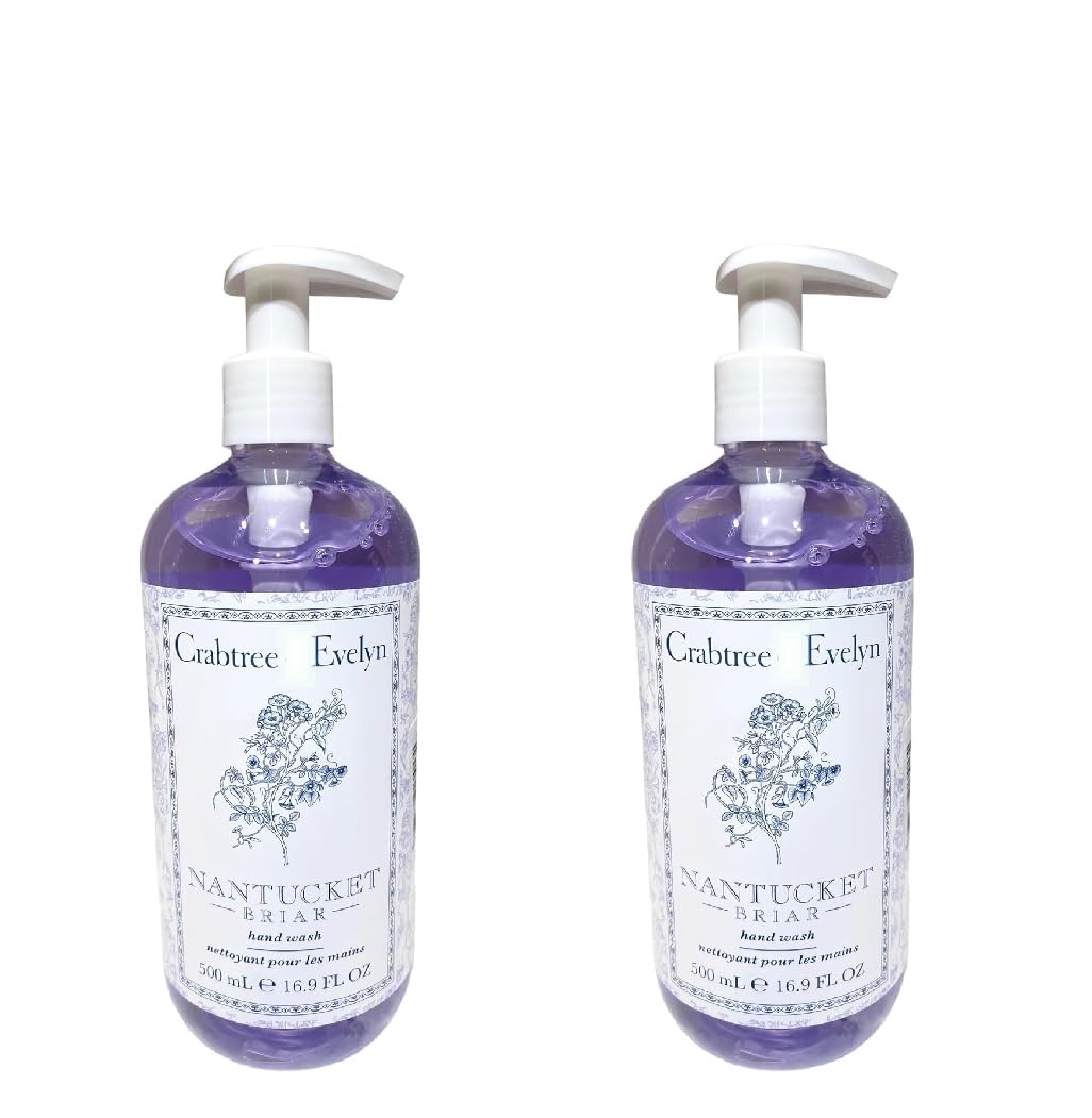 Crabtree and Evelyn Nantucket Briar hand wash pump bottle for gentle cleansing with coconut oil