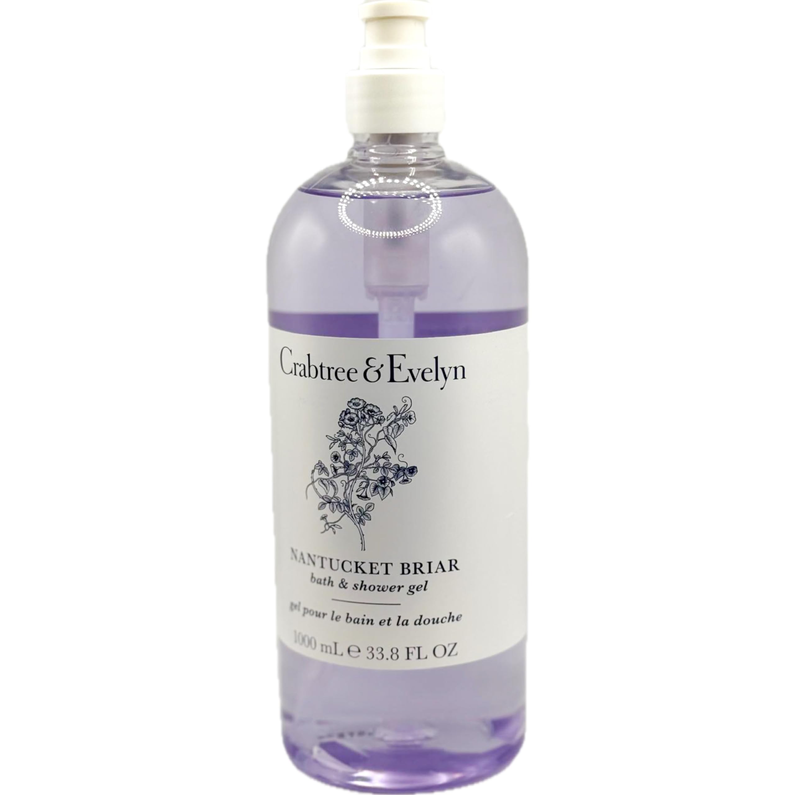 Crabtree & Evelyn Nantucket Briar pump top, easy controlled dispensing.