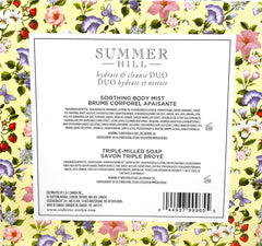 Crabtree and Evelyn Summer Hill bar soap displaying its floral moisturizing formula for travel