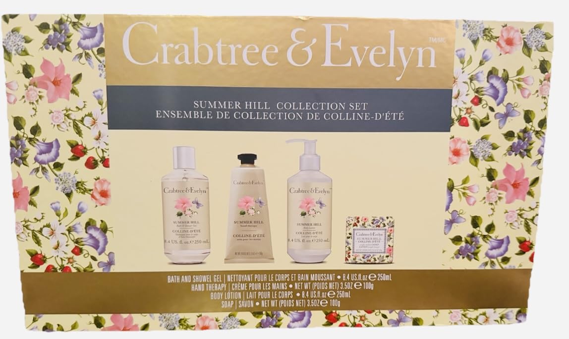 Crabtree & Evelyn Summer Hill bath shower gel bottle offers a refreshing floral cleanse