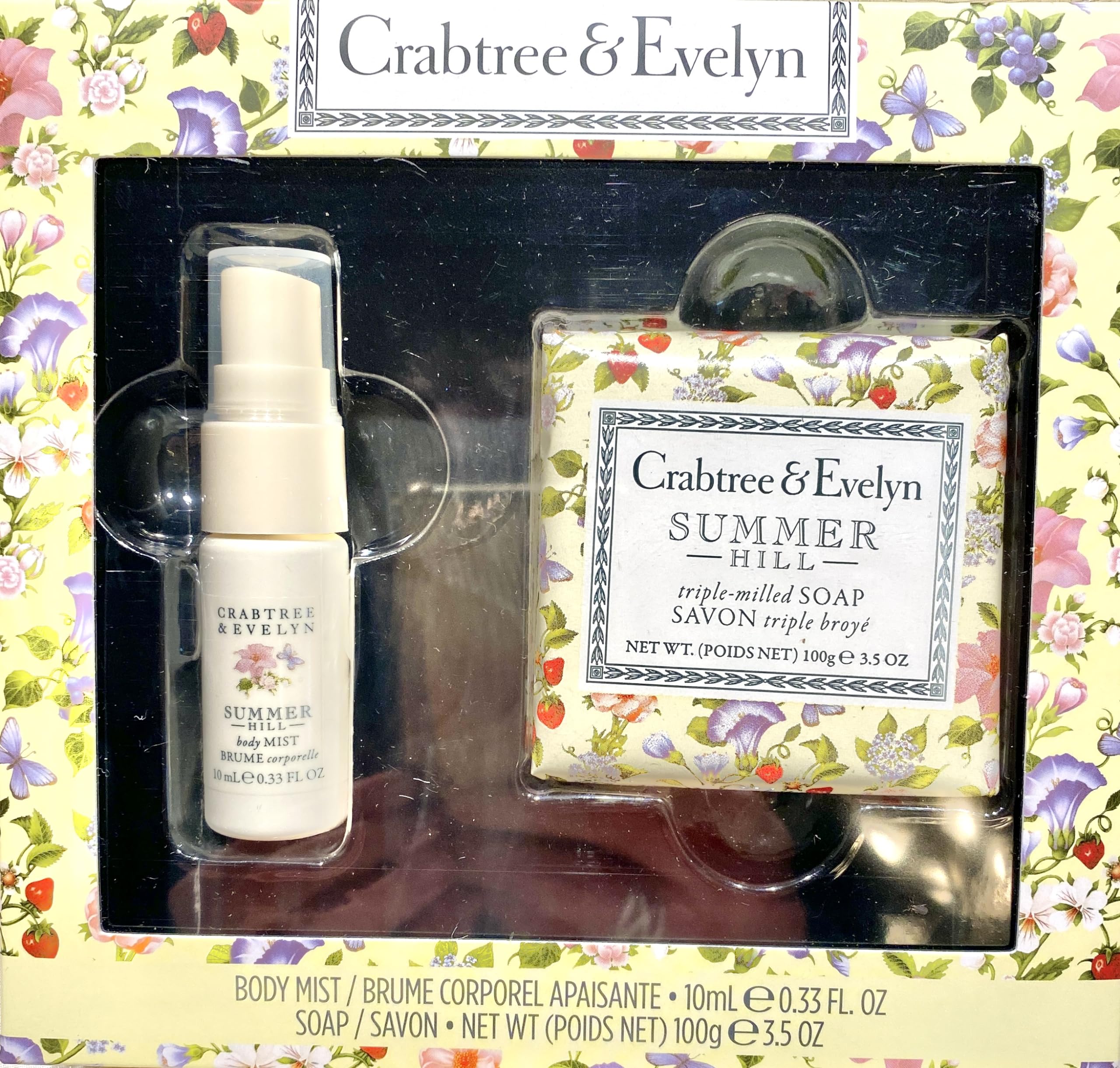 Crabtree and Evelyn Summer Hill body mist bottle pour for daily freshness
