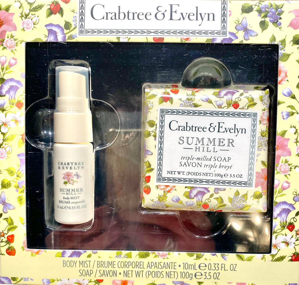Crabtree and Evelyn Summer Hill body mist bottle pour for daily freshness
